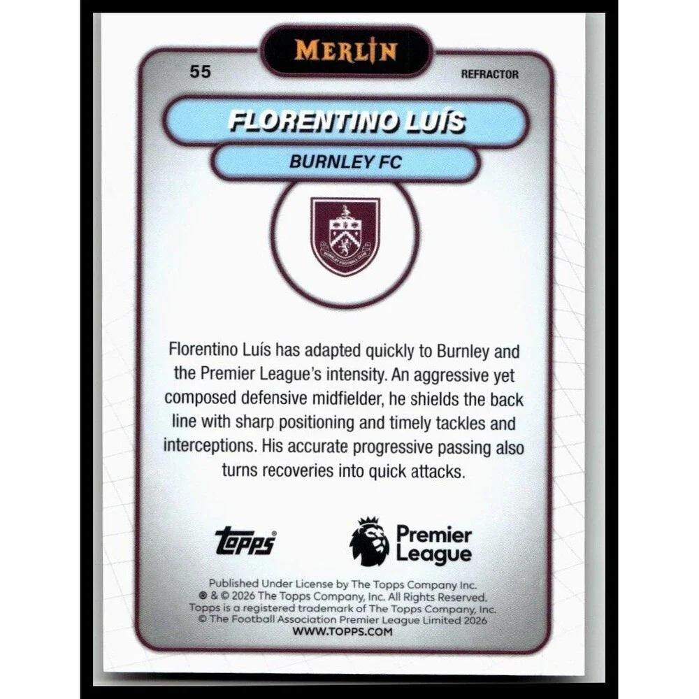 2026 Merlin Premier League #55 Florentino Luís Refractor